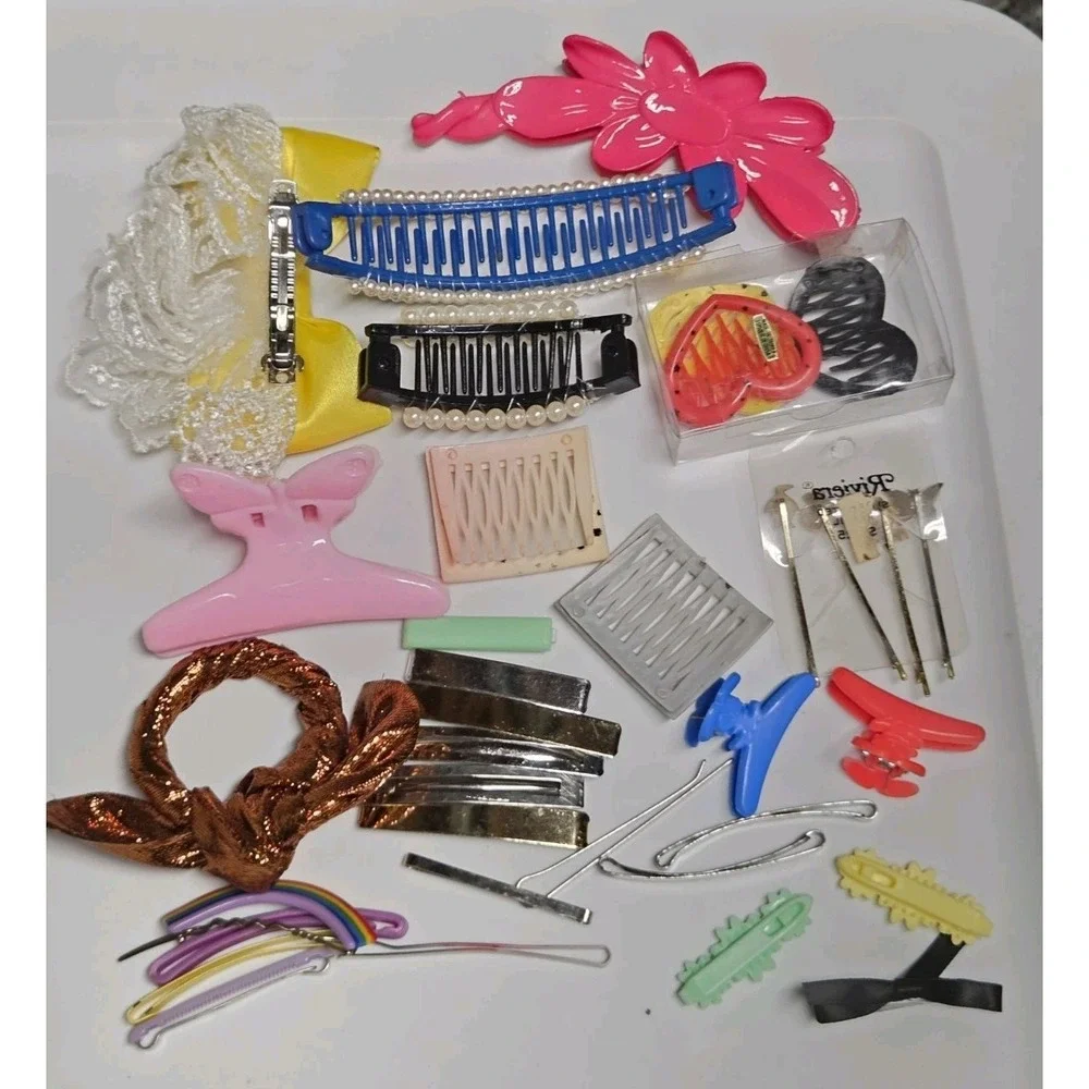 Vintage 80s 90s Hair Barrettes Banana Claw Clips Goody Mixed Lot